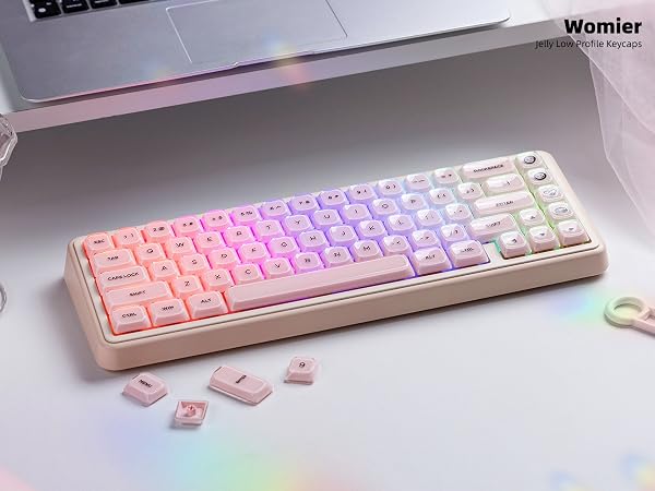 Jelly Low Profile Keycaps Shine Through Keycaps