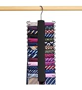 Upgraded Tie Rack Hanger for Closet with 30 Metal Hooks, Space Saving Necktie Organizer for Men, ...