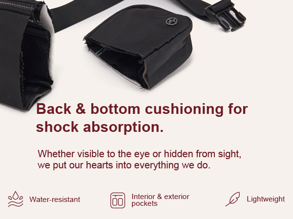 Back & bottom cushioning for shock absorption