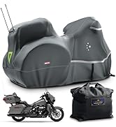 LI LIBZAKI Motorcycle Cover with Side+Top Box Heavy Duty 600D Waterproof for Touring Models Harle...