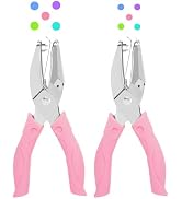 UCEC Hole Tag Puncher Hole Puncher with Soft Grip (2, Pink, Circle+Circle)