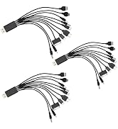 DPWOUM 3Pcs Black 10 in 1 Universal USB Cable, Multiple Universal Charging Cable for Cell Phones ...