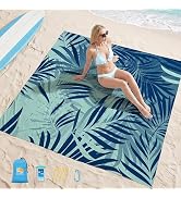 Aroveea Beach Blanket Waterproof Sandproof 1-7 Adult Oversized 78''X81''/10'X9' Lightweight Durab...