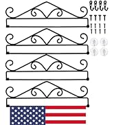 ZOOFOX 4 Pack Wall Garden Flag Holder, Metal Yard Flag Scroll Hanger for Outside, Decorative Bann...