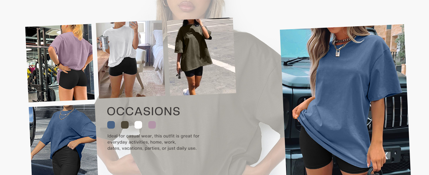 Trendy Queen Womens Summer Basic Tees Oversized Daily Tops Shirts Solid Color Choice