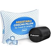 Small Cooling Memory Foam Pillow for Travel & Camping, Compressible Adjustable Pillow for Medium ...