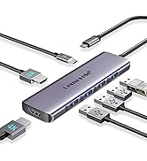 Lemorele USB C Docking Station for Laptop, 7 in 1 USB C Hub with 4K Dual HDMI, USB 3.0, 3*USB 2.0...