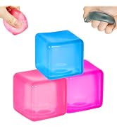 Ssqauvig 3Pack Ice Cube Squishy Stress Cube, Soft Squishy Cube Fidget Toy for Anxiety Relief, Sen...