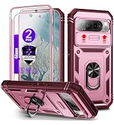 for Pixel 9 Pro XL Case with Camera Cover Slider, 2*Tempered Glass Screen Protectors,Build in 360...