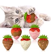 MALLMALL6 Catnip Toys for Cat - 5Pcs Strawberry Chocolate Crinkle Paper Sound Catmint Toy for Ind...