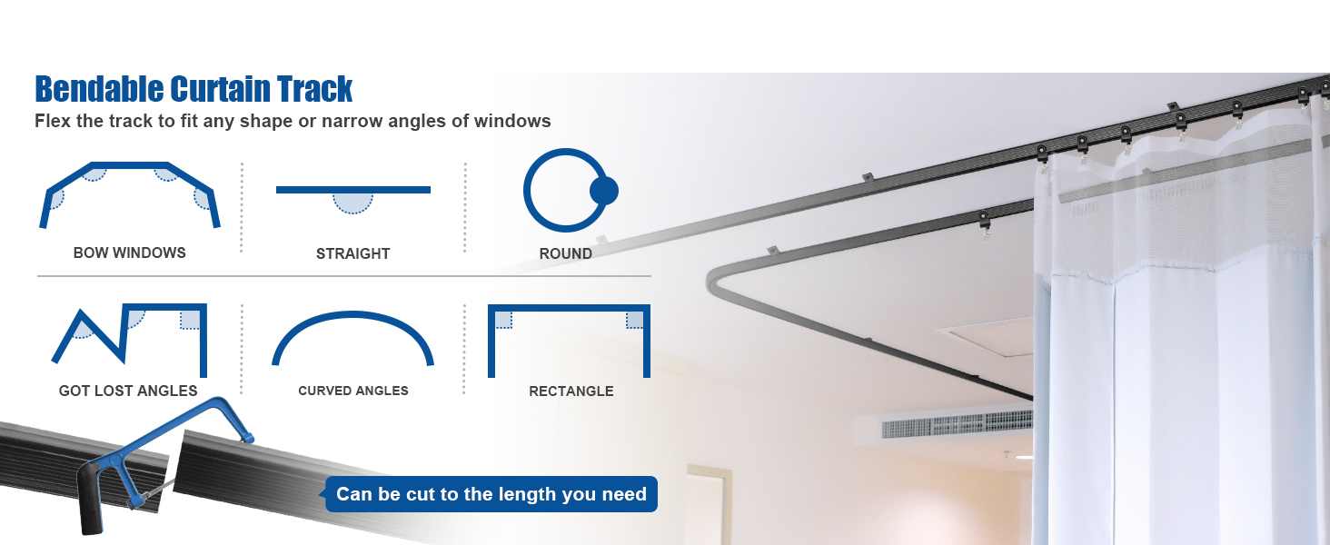 flexible curtain track system curtain track ceiling mount curtain track wall mount
