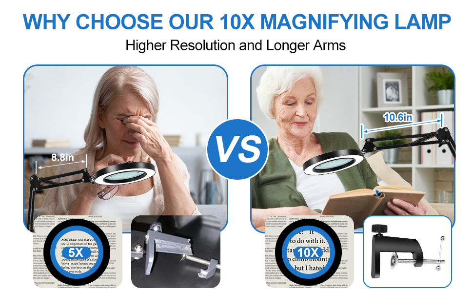 WHY CHOOSE OUR 10X MAGNIFYING LAMP
