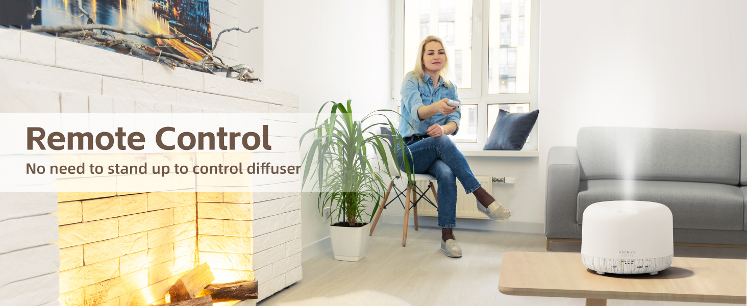 with remote control, no need to stand up the control diffuser