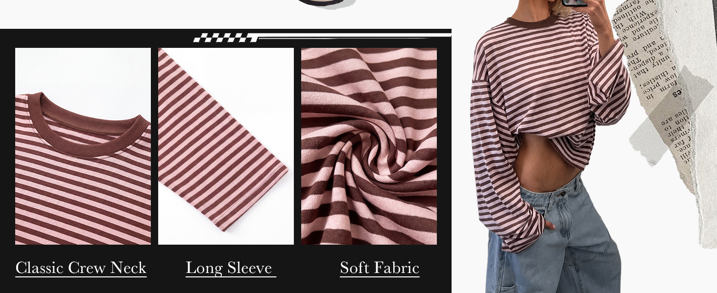 Fall Tops for Women 2026 Product Details Crew Neck Long Sleeve Soft Fabric