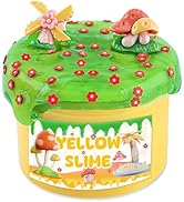 LAWOHO Clear Slime Kit Includes 200ml Yellow Glossy Slime, 50ml Green Clear Slime and 3 Slime Add...