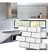 Art3d Peel and Stick Backsplash, 10-Pack Thickened Stick on Subway Tiles, Faux Ceramic Tiles for ...