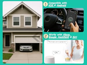 Voice control, smartphone app, Compatible with Alexa, Google, Siri