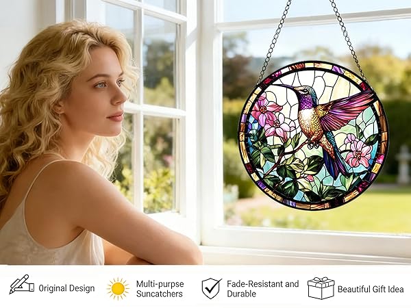 stained glass window hanging