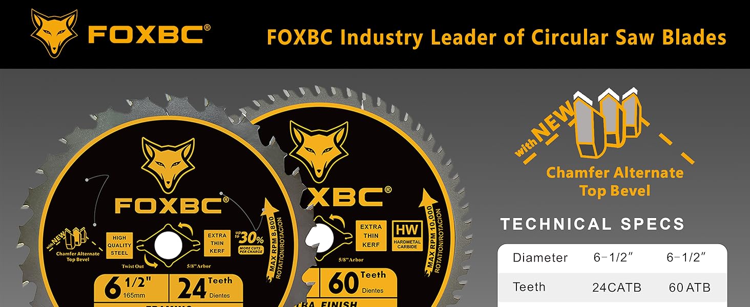 FOXBC 6 1 2 inch Circular Saw Blade