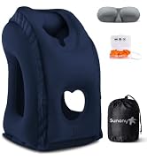 Sunany Travel Pillow, Inflatable Neck Pillow Used for Airplanes/Cars/Buses/Trains/Office Napping ...