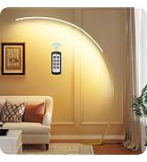 GOEBLESON 75 inch Dimmable LED Arc Floor Lamp for Living Room with Foot and Remote Control, 3 Col...
