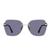 ZENOTTIC Oversized Rimless Sunglasses for Women Trendy Geometric Diamond Cutting Gradient Lens UV...