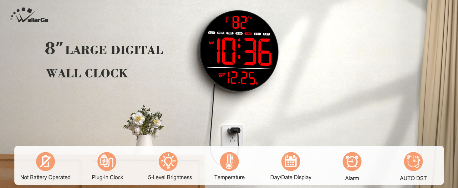 large digital wall clock