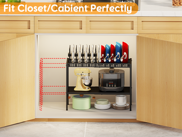 pan organizers inside cabinet