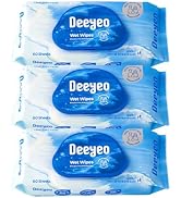 Deeyeo Unscented Baby Wipes for Sensitive Skin | Gentle Cleansing Wet Wipes for Adults | 99% EDI ...