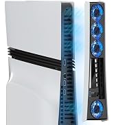 MEQI PS5 Pro Cooling Fan Enhanced Edition, Upgraded Accessories 4 Quiet Cooler Fan with Adjustabl...