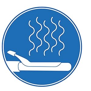 a blue circle with a white line drawing of a hot dog.