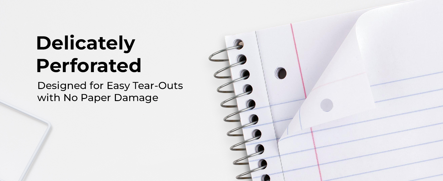1 subject spiral notebook ink bleed ruled journaling classroom lined paper office product elementary