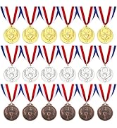 Nicunom 18 Pcs Gold Silver Bronze Award Medals, 1st 2nd 3rd Award Medals Winner Medals Gold Silve...