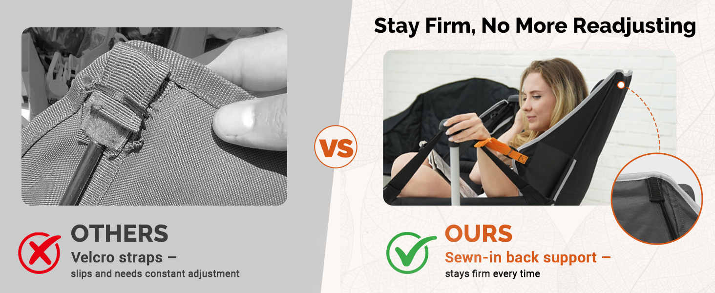 sewn-in back support stays firm every time