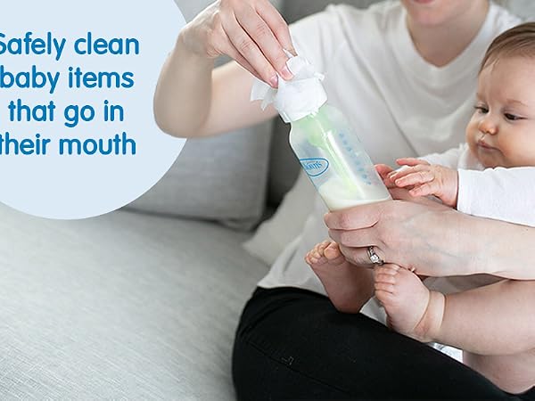 Safely clean baby items that go in their mouth