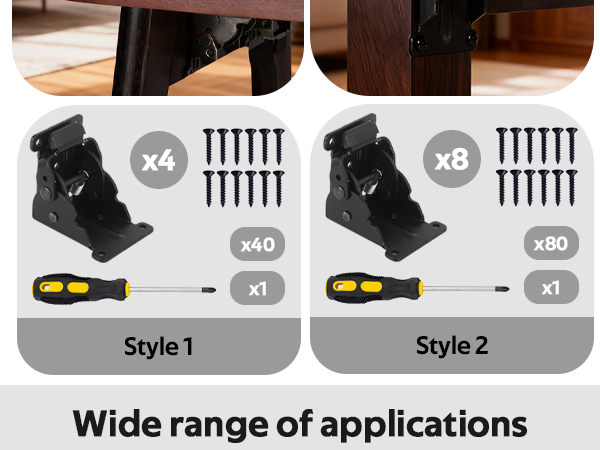 Soleeya Folding Brackets 0-90 Degrees Folding Table Legs Brackets Foldable Self-Lock Hinges