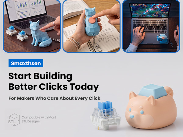 mechanical keyboard clickers button insert for 3d prints clicky switches fidget 3-d printed
