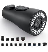 Kitchen Faucet Sprayer Head Replacement - Pull Down Faucet Spray Head with 15 Adapters, Pull Out ...
