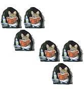 6Pcs 3D Realistic Mouse Wall Stickers, Mouse Reading Book Wall Decals Wall Decor, Kids Room Home ...