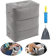 Inflatable Travel Foot Rest Pillow Portable Adjustable Three Layers Height Foot Stool for Airplan...