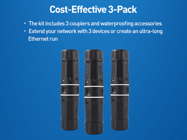 10Gbps Cat6A Shielded Waterproof Ethernet Couplers