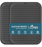 HOTEC Silicone Trivets for Hot pots and Pans, Heat Resistant for Kitchen Counter Dish Drying Mat,...