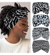 IVARYSS Extra Wide Boho Headbands for Women Non-Slip, 7'' Large Twist Knotted Stretchy Wraps Head...