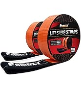 2 Pack 2”x3FT Supper Sturdy Lift Sling Straps, 18800 Pound Capacity Heavy Duty Eye-Eye Nylon Stra...