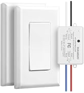 Suraielec 3 Way Wireless Light Switch, No Wiring, No WiFi, 100ft RF Range, Pre-Programmed, Expand...