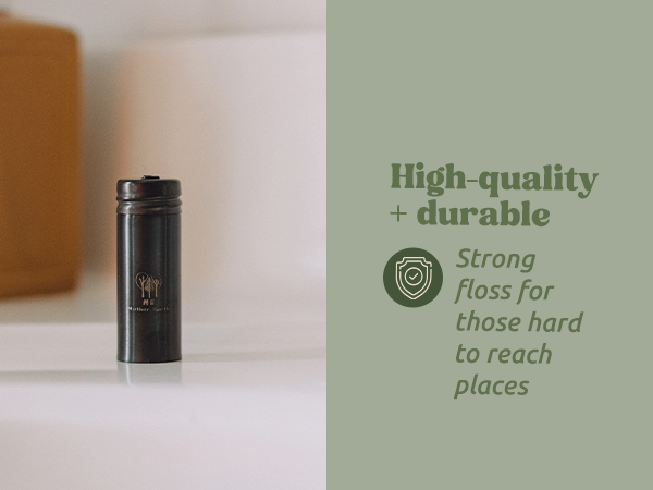 vegan bamboo charcoal dental floss refillable steel container candelilla wax oral care