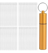 GarfxG 70 Pcs Straight Beading Needle for Jewelry Making, Size 11-0.4mm*51mm Fine Thread Seed Bea...