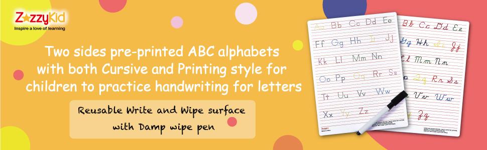 cursive handwriting board for kids/ toddlers/ preschooler/ kindergarten / home school