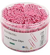 DANRONG Pink Jumbo Paper Clips, 265pcs 2 Inch Paperclips,Large Pape Clips for Paperwork Ideal for...