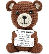 SNOOZIA Gifts for Men Husband from Wife, Crochet Bear Birthday Boyfriend | Anniversary Birthday G...